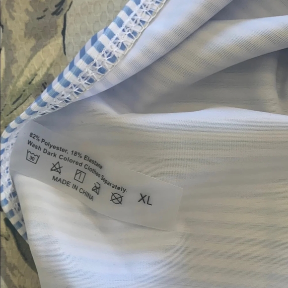 Striped Blue and White Bikini Top - Picture 5 of 5